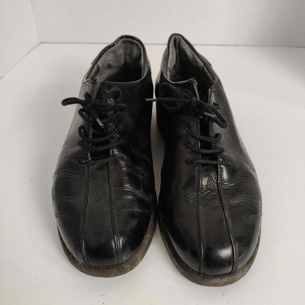 Mephisto Black Patent Leather Shoes Size US 7 Vintage Orthopedic - Picture 3 of 9